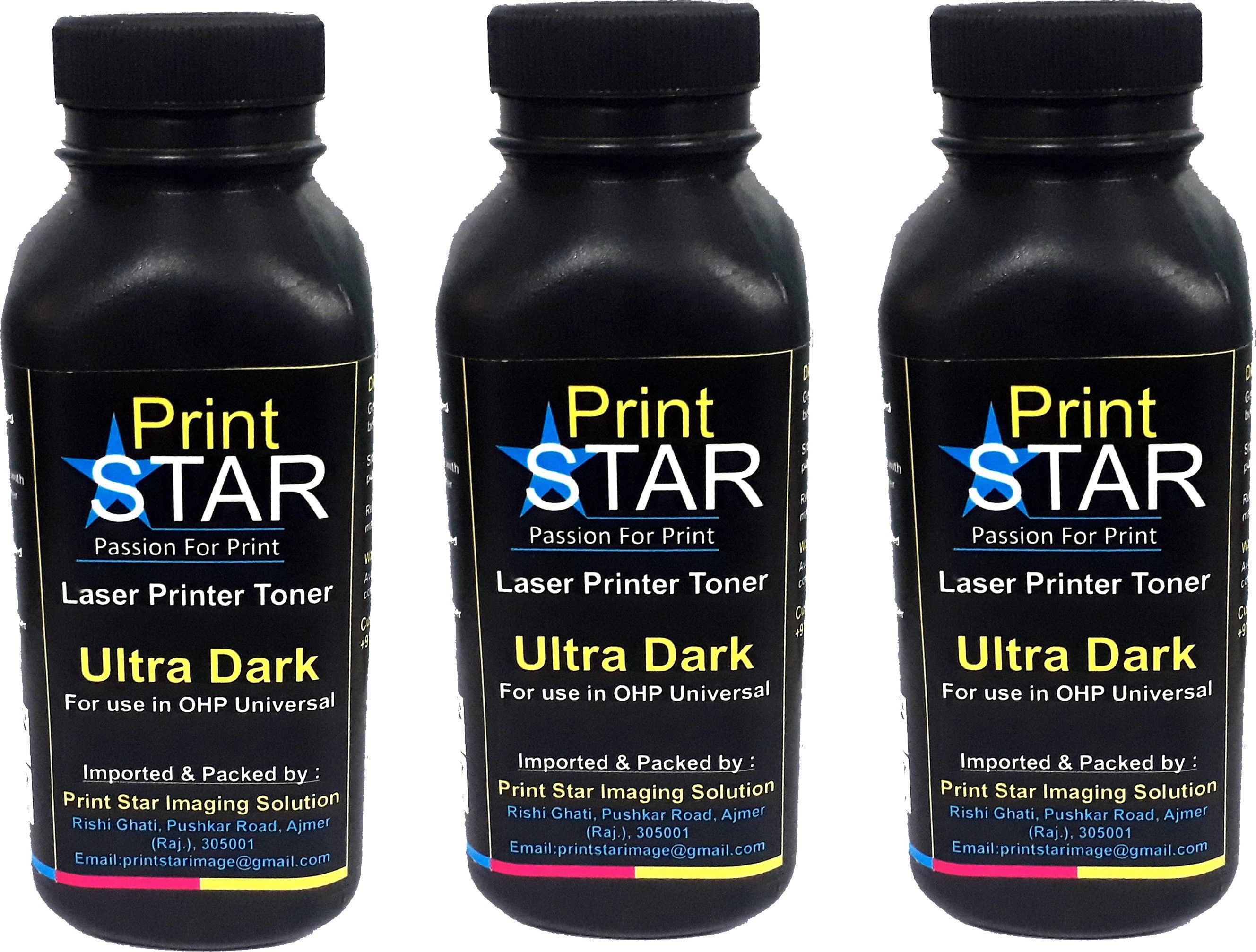 PrintStar Ultra Dark Toner Powder Pack Of 3 For HP 12A / 15A / 49A / 53A Canon FX9 Toner Cartridge Black Ink Toner-image-45