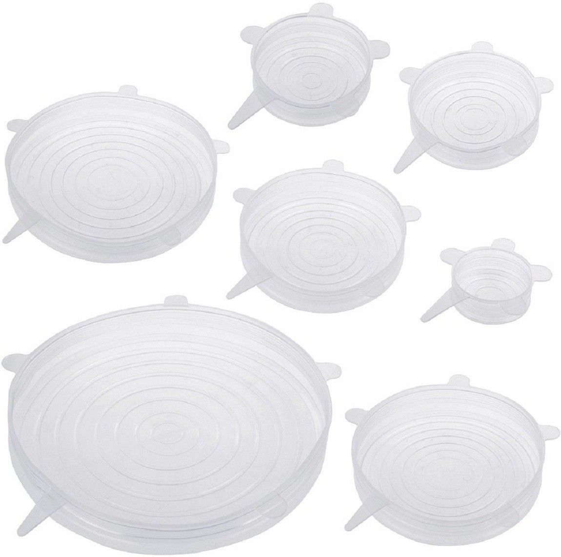 Silicon Stretch lids for containers Stretchable microwavable Dishwasher Food Grade air Tight Sealer Cover for Round Square Bowls Cups pots cans Jars Glassware 2.6 inch, 3.8 inch, 4.5 inch, 5.7 inch, 6.5 inch, 8.3 inch Lid Set-image-24