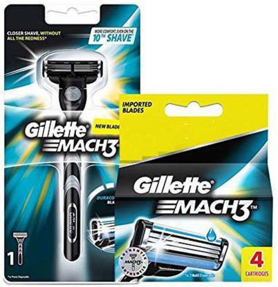 gillette MACH3 Cartridges Blade With Razor (5 Cartridge + 1 Razor Handle) (Pack of 2) image 1