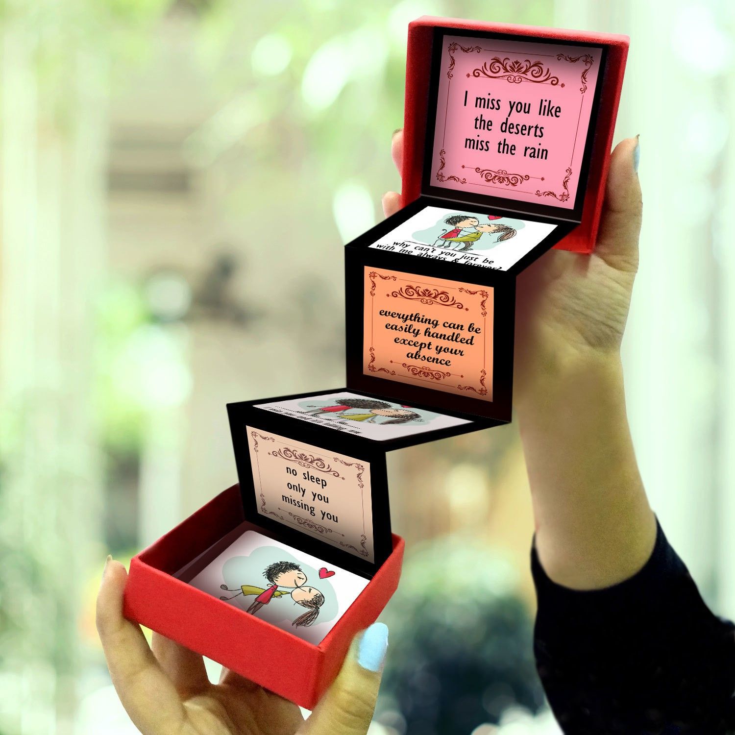 exciting lives Missing You Message Gift Box Greeting Card-picture-39