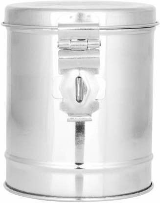 Stainless Steel Round Shape Money Bank Piggy Banks Antique Coin Bank Box Money Organiser Gullak Coin/Money box/coin box Case Gift Coin Bank (Silver) Coin Bank-image-16