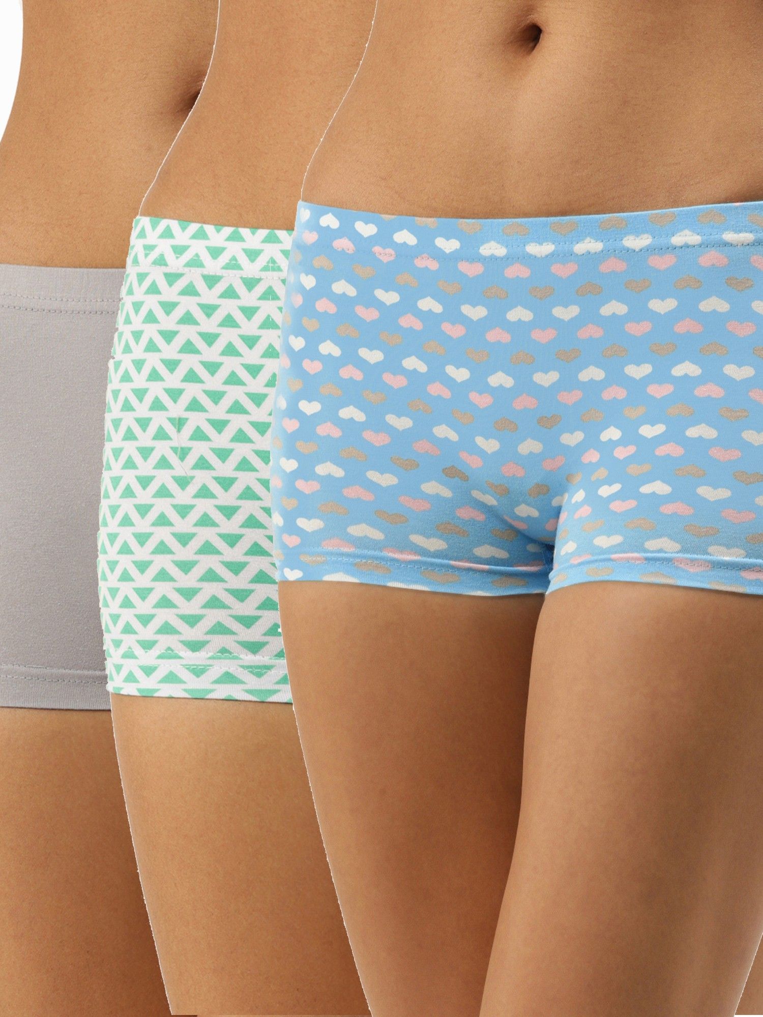 leading lady Pack of 3 Women Boy Short Blue, Green, Grey Panty-picture-11