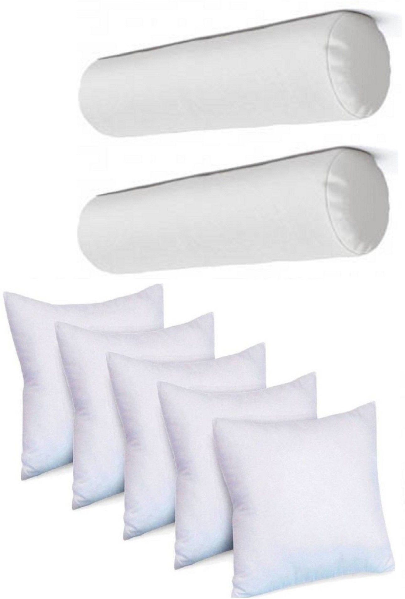 Microfibre Bolster Pack of 7 Solid Combo Set Of 5 Cushion And 2-image-29