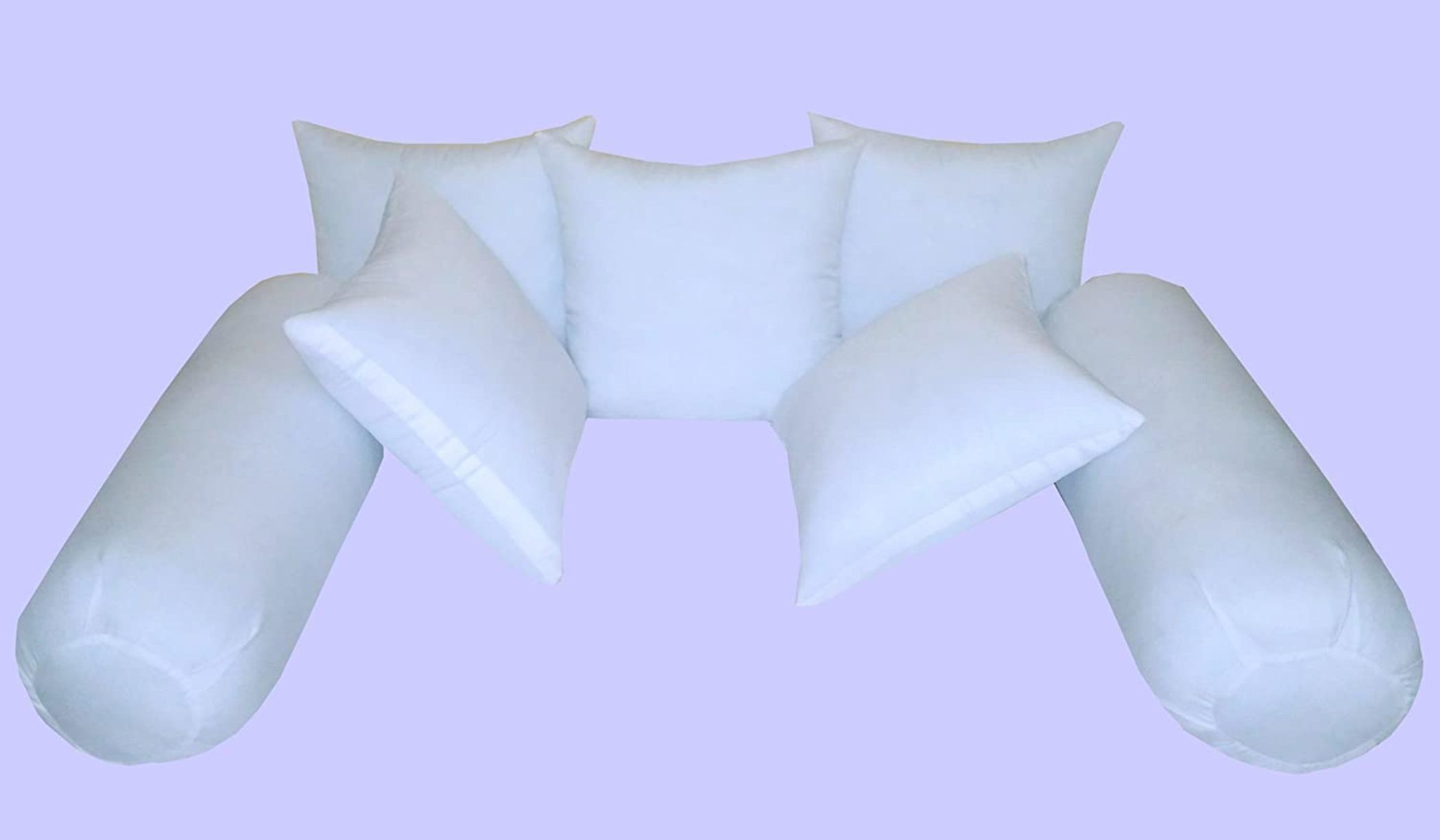 Microfibre Bolster Pack of 7 Solid Combo Set Of 5 Cushion And 2-image-23