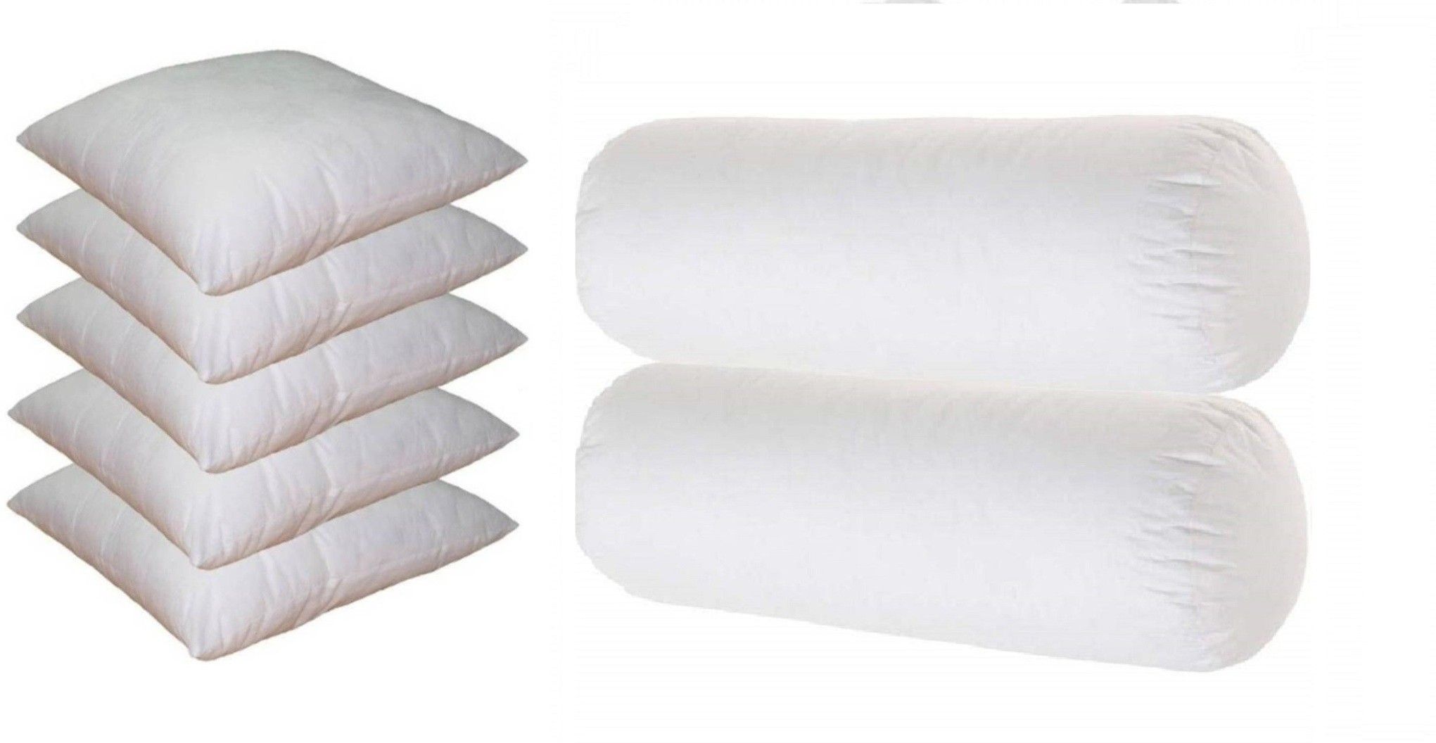 gkm Microfibre Bolster Pack of 7 Solid Combo Set Of 5 Cushion And 2-picture-16