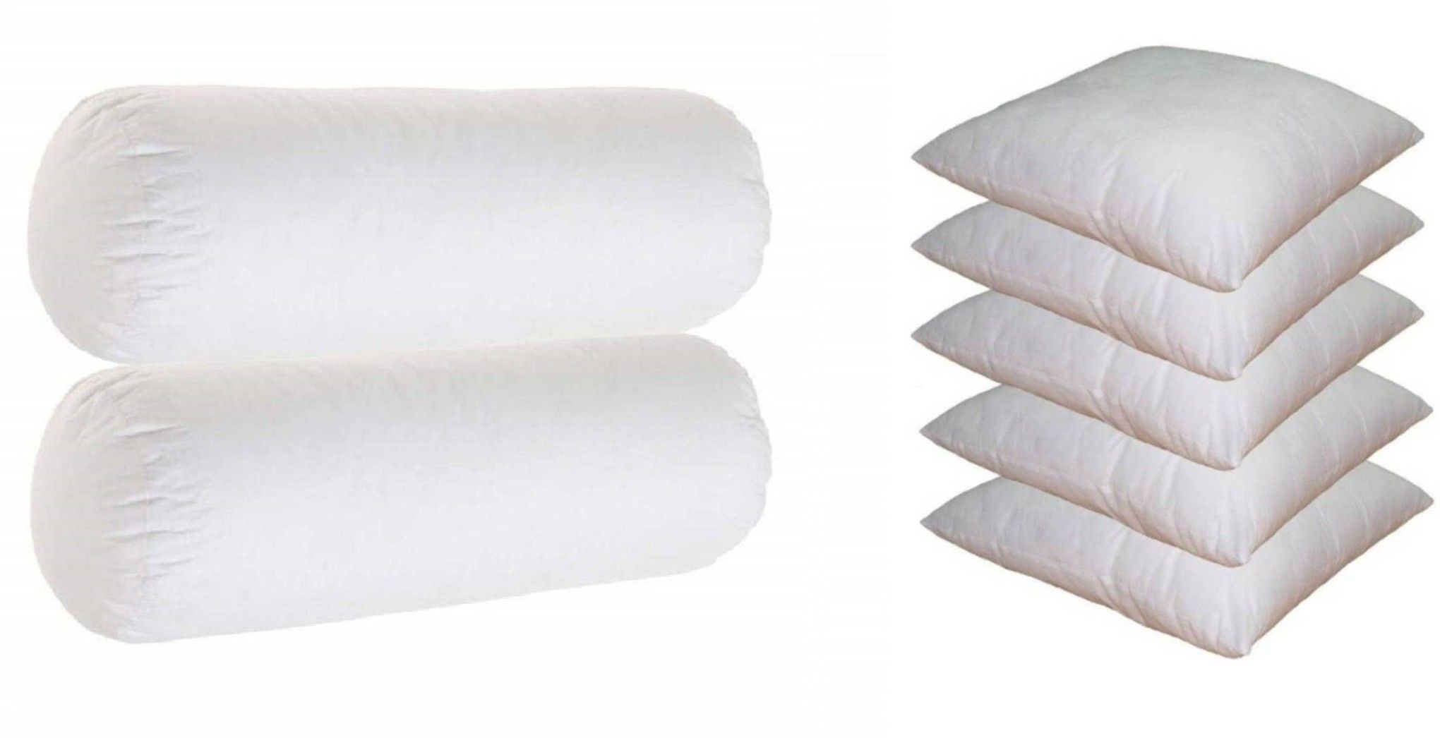 changers Microfibre Bolster Pack of 7 Solid Combo Set Of 5 Cushion And 2-picture-14