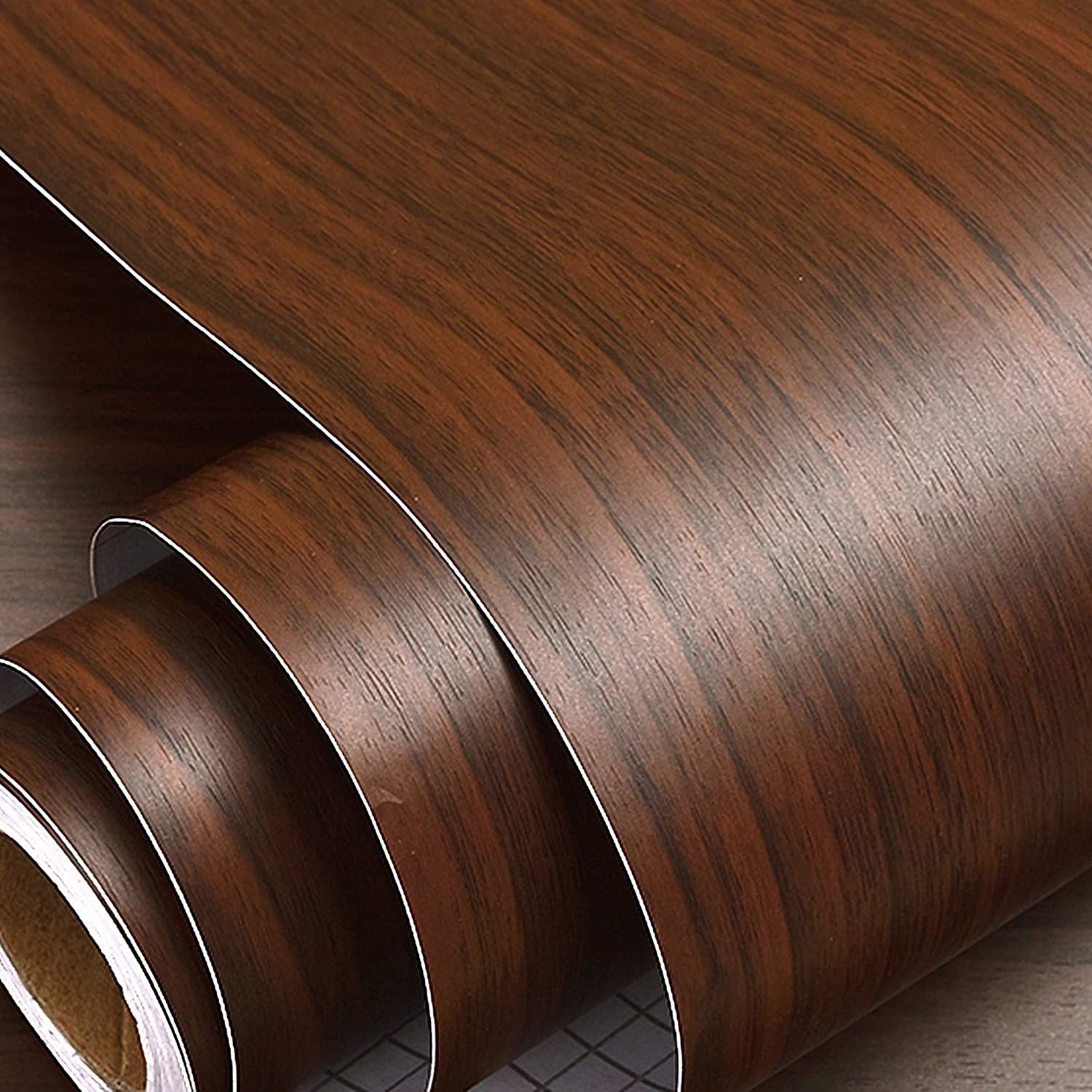 500 cm Kitchen Wall Stickers Wood Wallpaper DIY PVC Shelf Liner, Self Adhesive Sticker-image-3