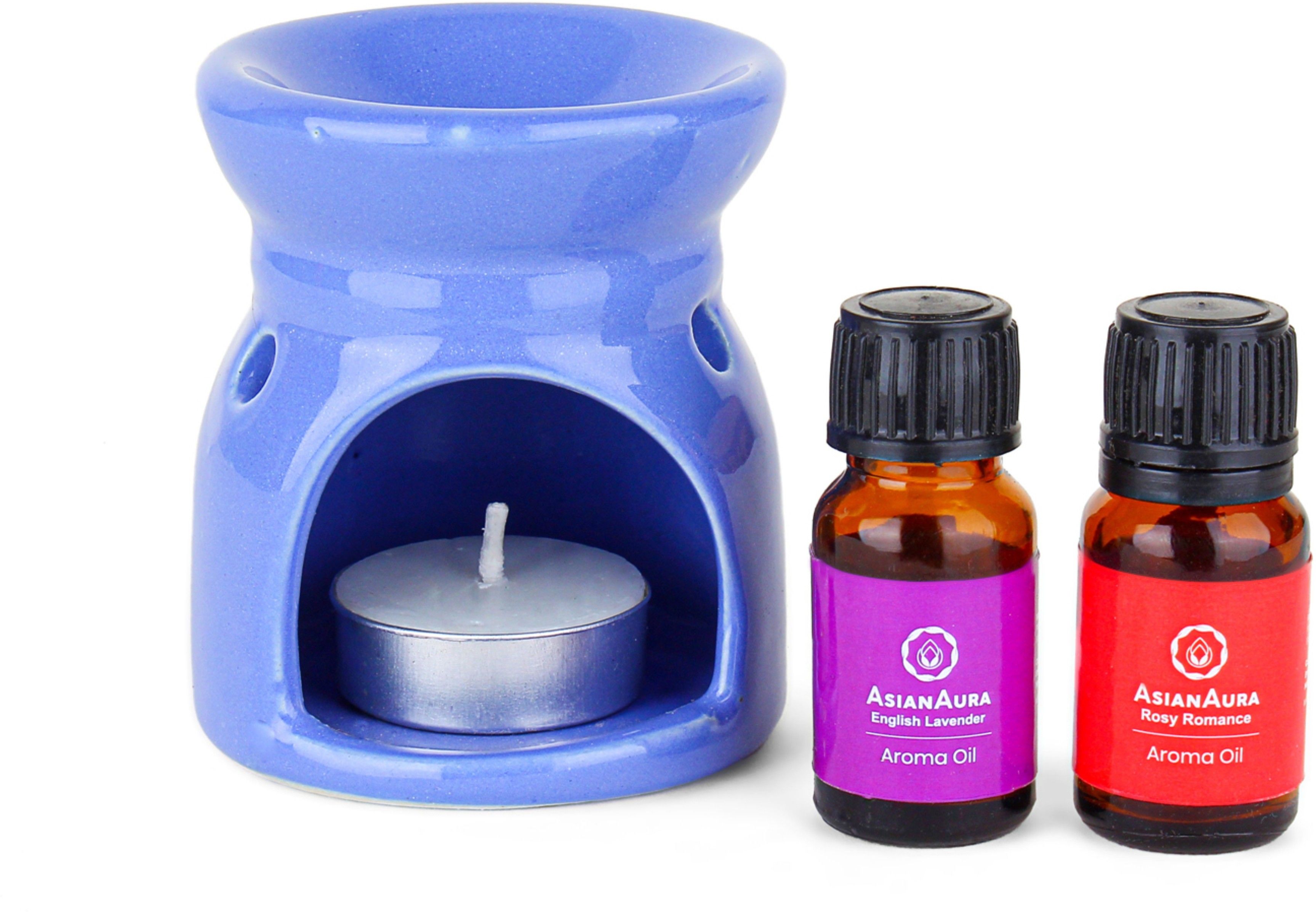 asian aura Ceramic Aroma T-Light Diffuser with 2 10 ML Aroma Oil and 1 Tea Light Candle Diffuser Set-picture-21