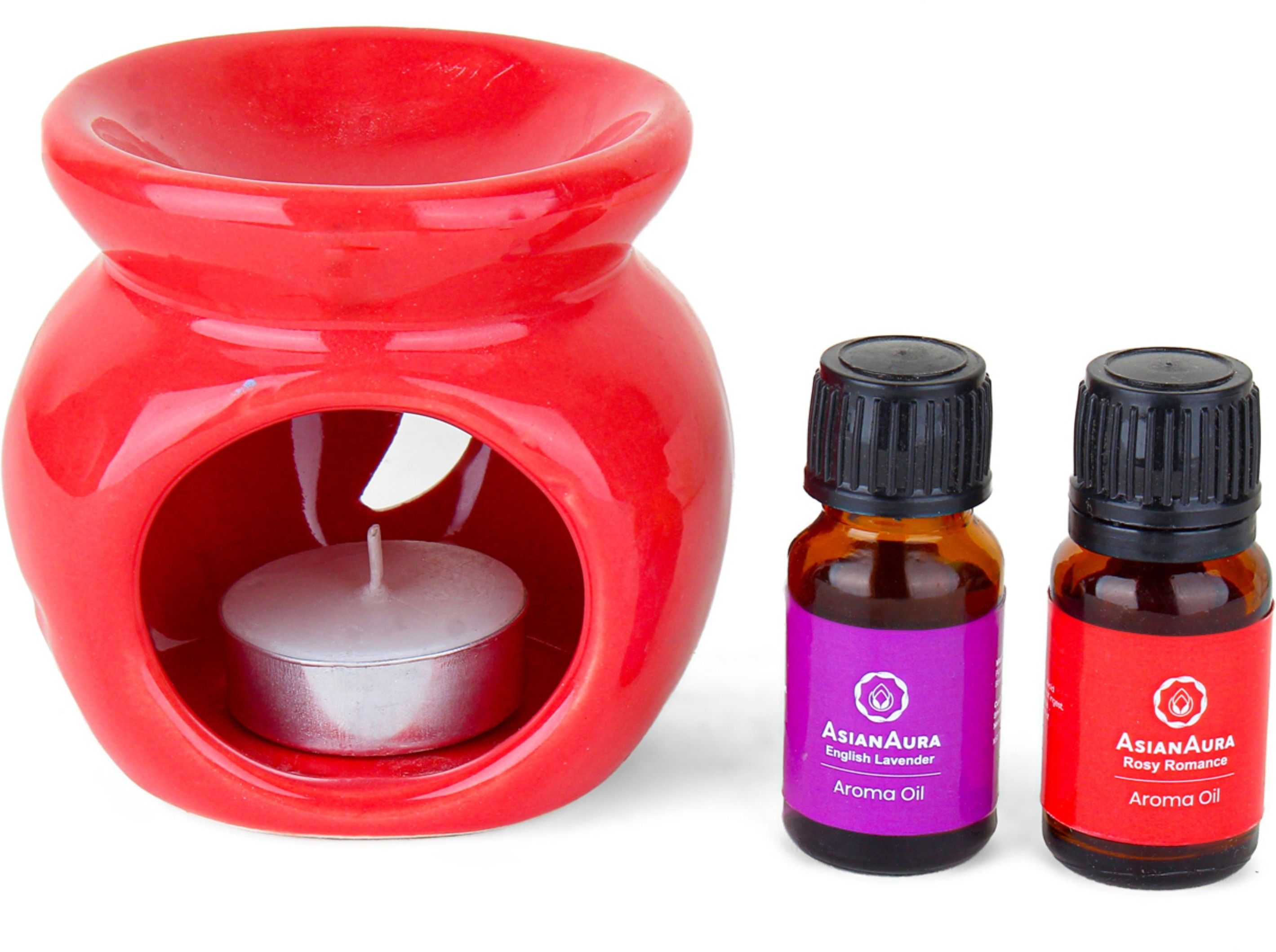 asian aura Ceramic Aroma T-Light Diffuser with 2 10 ML Aroma Oil and 1 Tea Light Candle Diffuser Set-picture-18