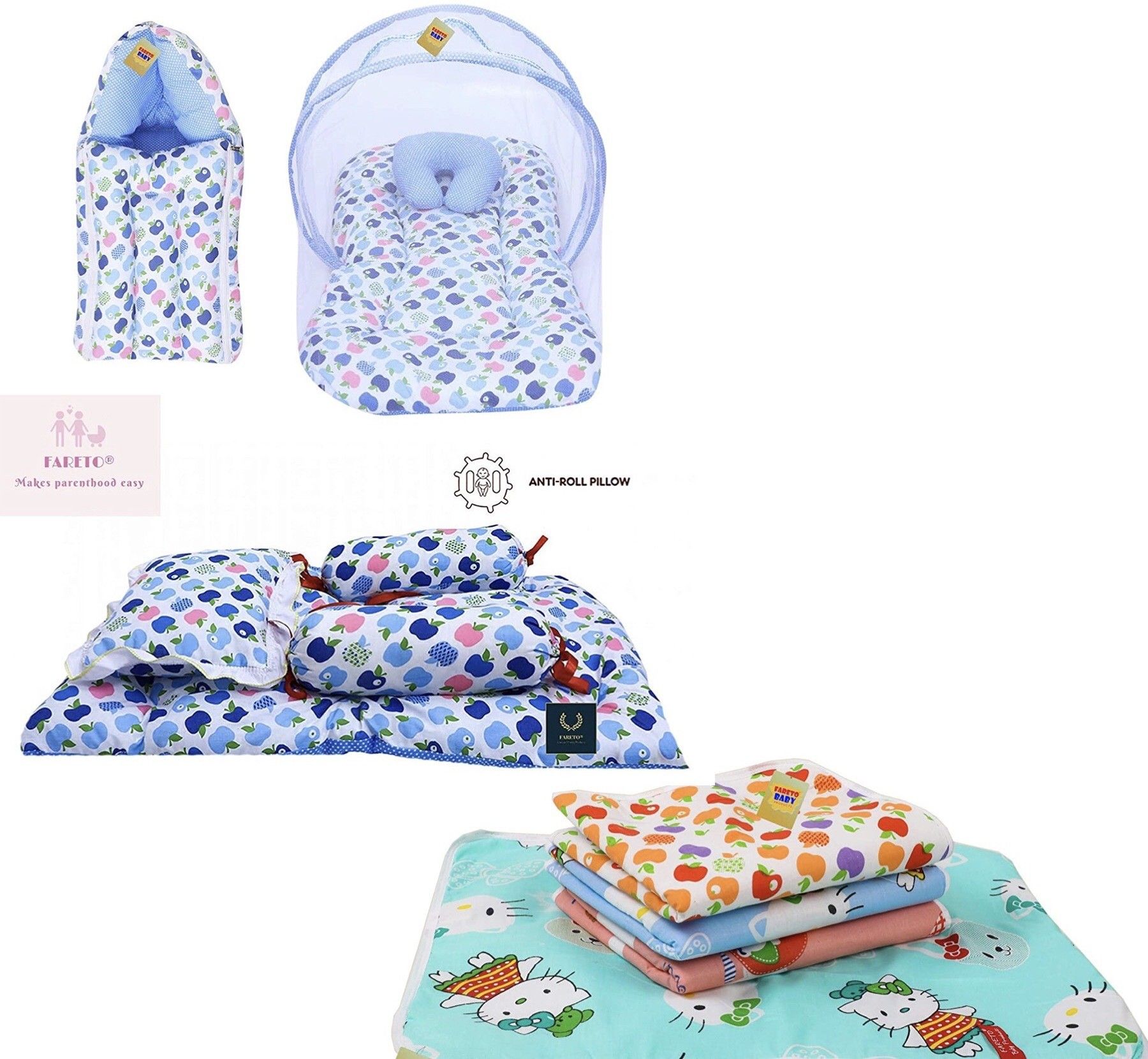 New Born Baby Daily Essentail Bedding Combo Pack(0-6 Months)(Total Items: 11)-image-22