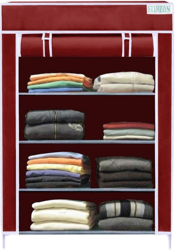 flipzon Multipurpose Storage Rack, 4 Layer PP Collapsible Wardrobe-picture-26