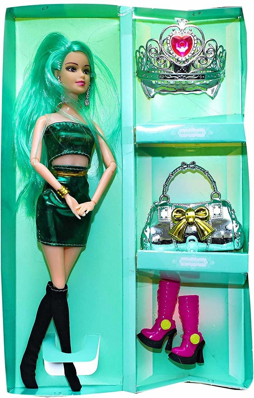 Charm Girl Fashion Doll and Accessories with Foldable Hands and Legs for Kids, Girls (Multicolour)