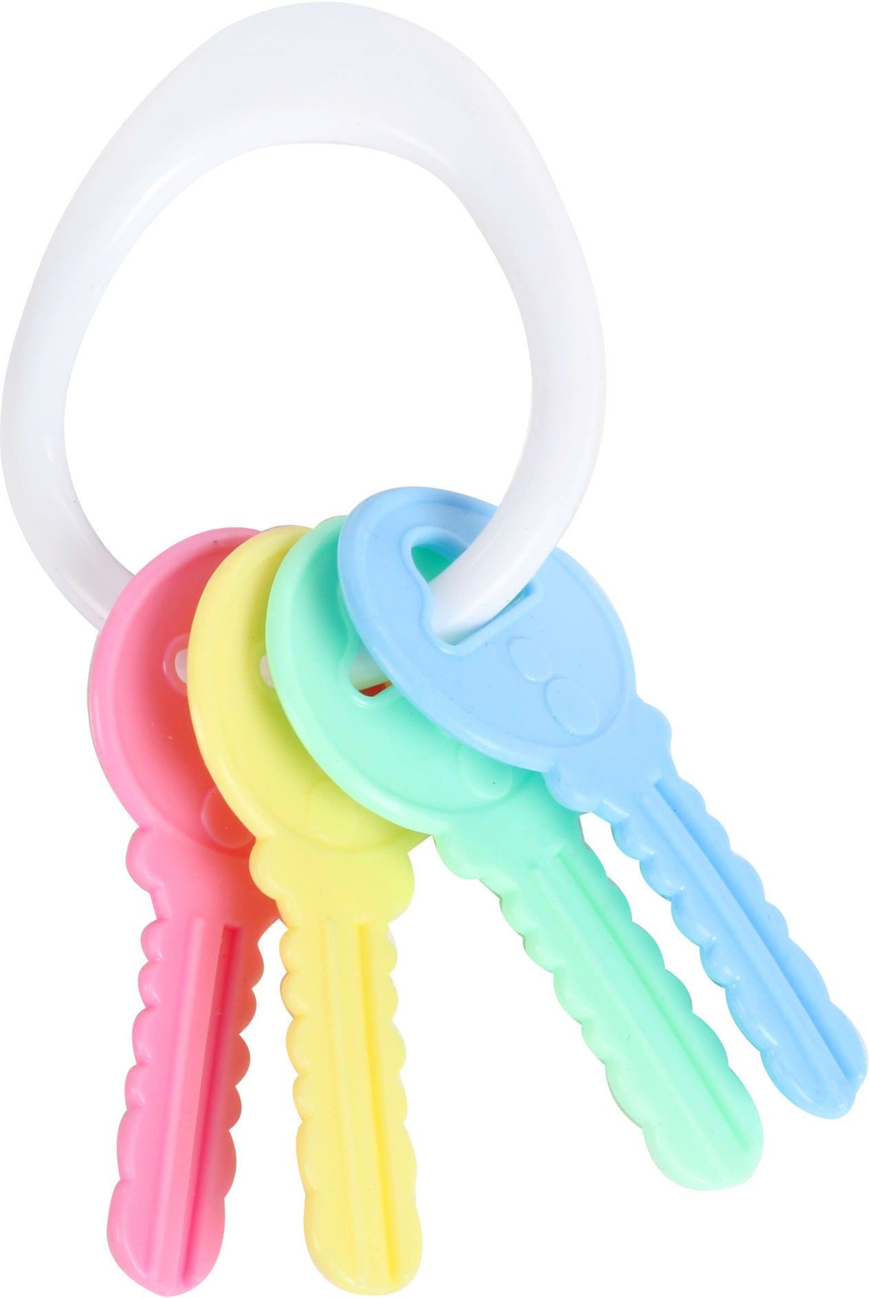 BPA Free Non Toxic 4 Key Teether For New Born Babies Multicolor Set of 4 Teether-image-35