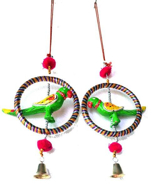 palpal ART GALLERY Home Decoration Items PARROT RING JHUMER combo set of 2 Home Decoration for Hall balcaney Wall/Door/Window Hanging Plastic Windchime-picture-36