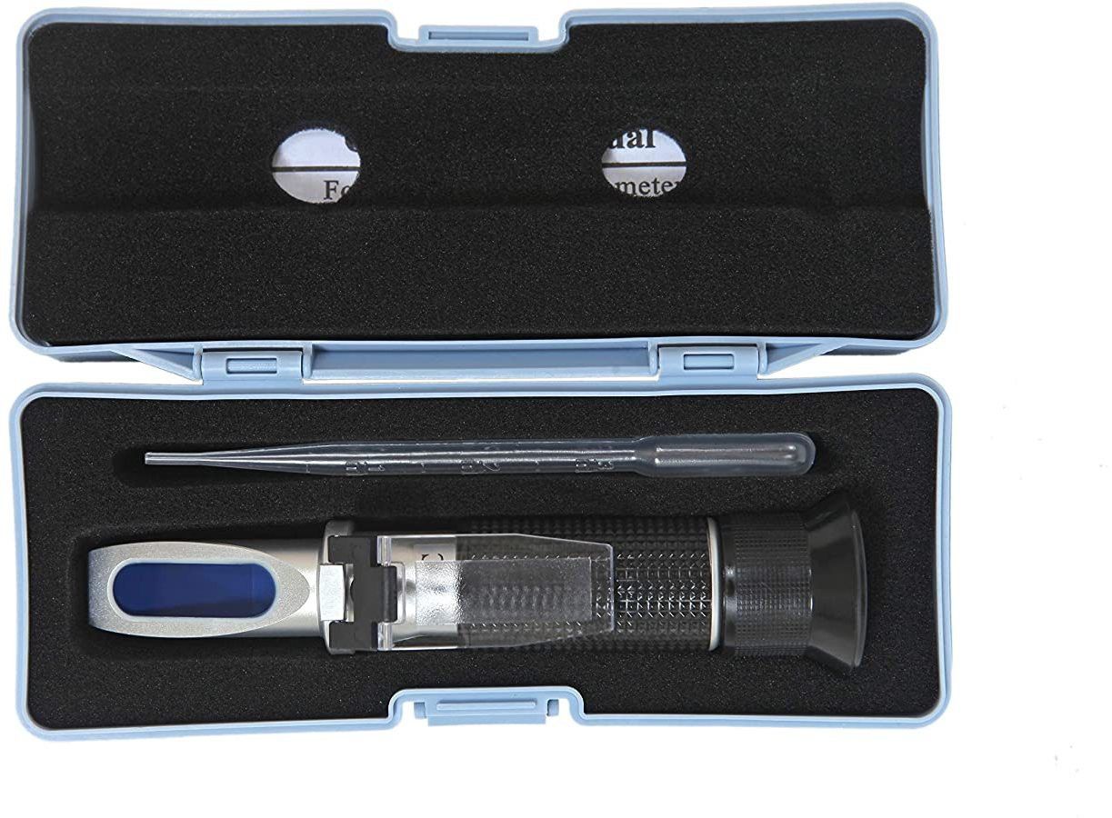 Hand Refractometer with Range 0-32% Brix with 0.2% division, for Wine, Brandy, Beer, Fruits, Cutting Liquid Manual Handheld Refractometer