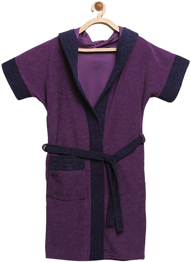Purple-Navy Large Bath Robe-image-20
