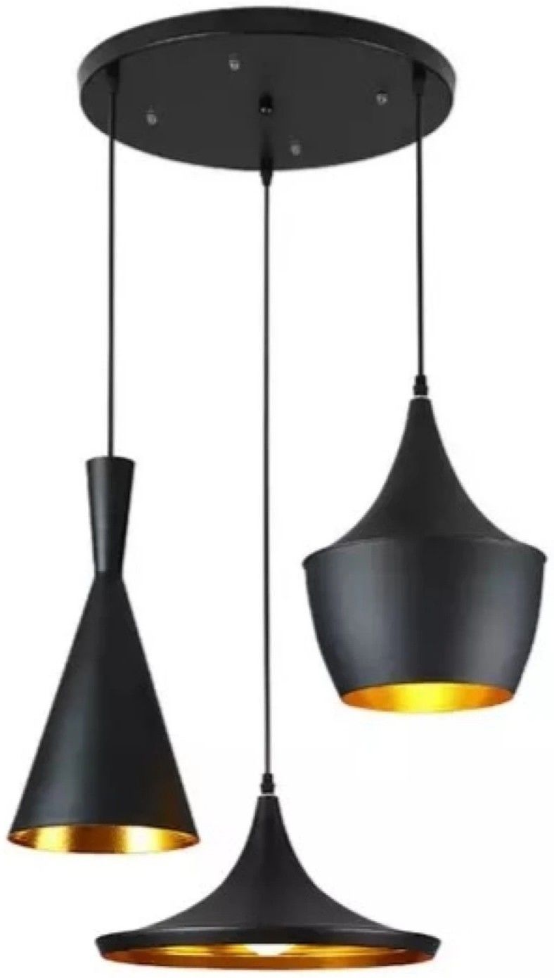 Unique 3 Lights Hanging Ceiling Lamp Urban Retro Style (Antique Black,Bulb Not Included) Pendants Ceiling Lamp