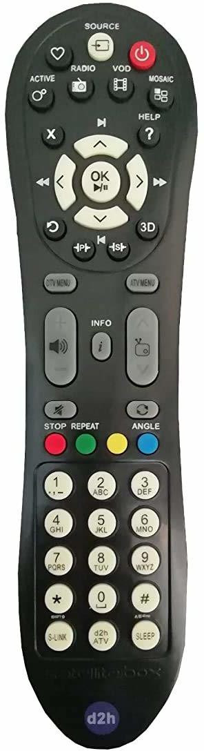 Akshita Videocon D2H Compatible Remote for Inbuilt Set-TOP Box LED/LCD TV 3D Supported (Check Image with Old Remote) Generic Remote Controller image 1