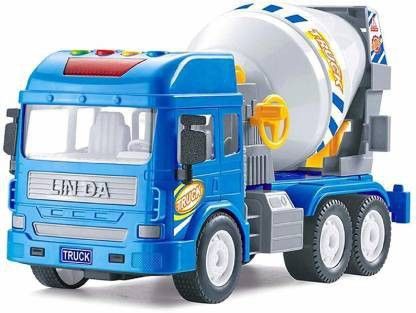 Musical Cement Concrete Mixer Toy Truck for Kids with Movable Mixer Drum and Colorful Light Effects & Sound multicolor-image-2