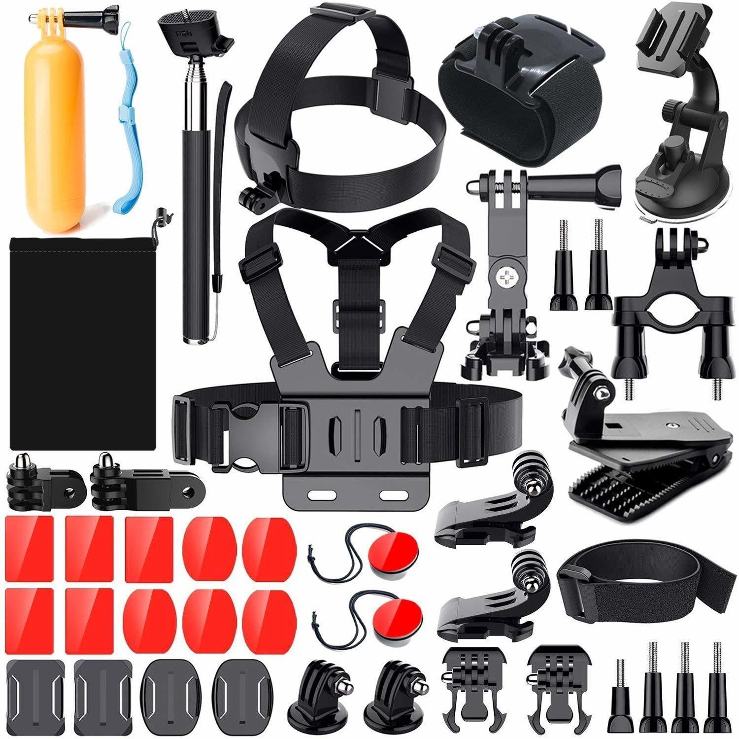 housemate 40 in 1 Mounts and Straps Accessory Kit for GoPro Hero 7/6/5/4/3/2/1/SJCAM Xiaomi Yi Action Camera Strap (Black) Strap-image-10