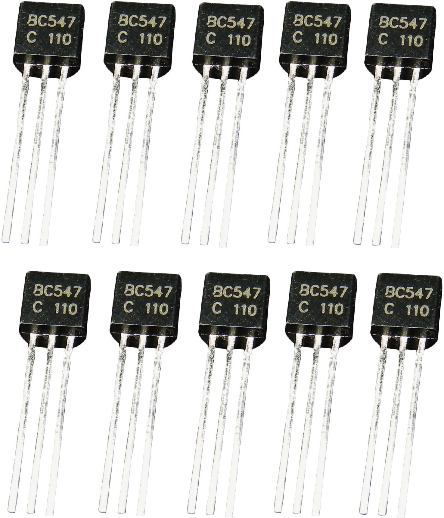 gamaonline traders BC547 10PCS SET 100mA 45V MOST USED CIRCUIT TRANSISTOR 3PIN TO-220 PACKAGE NPN Transistor image 1