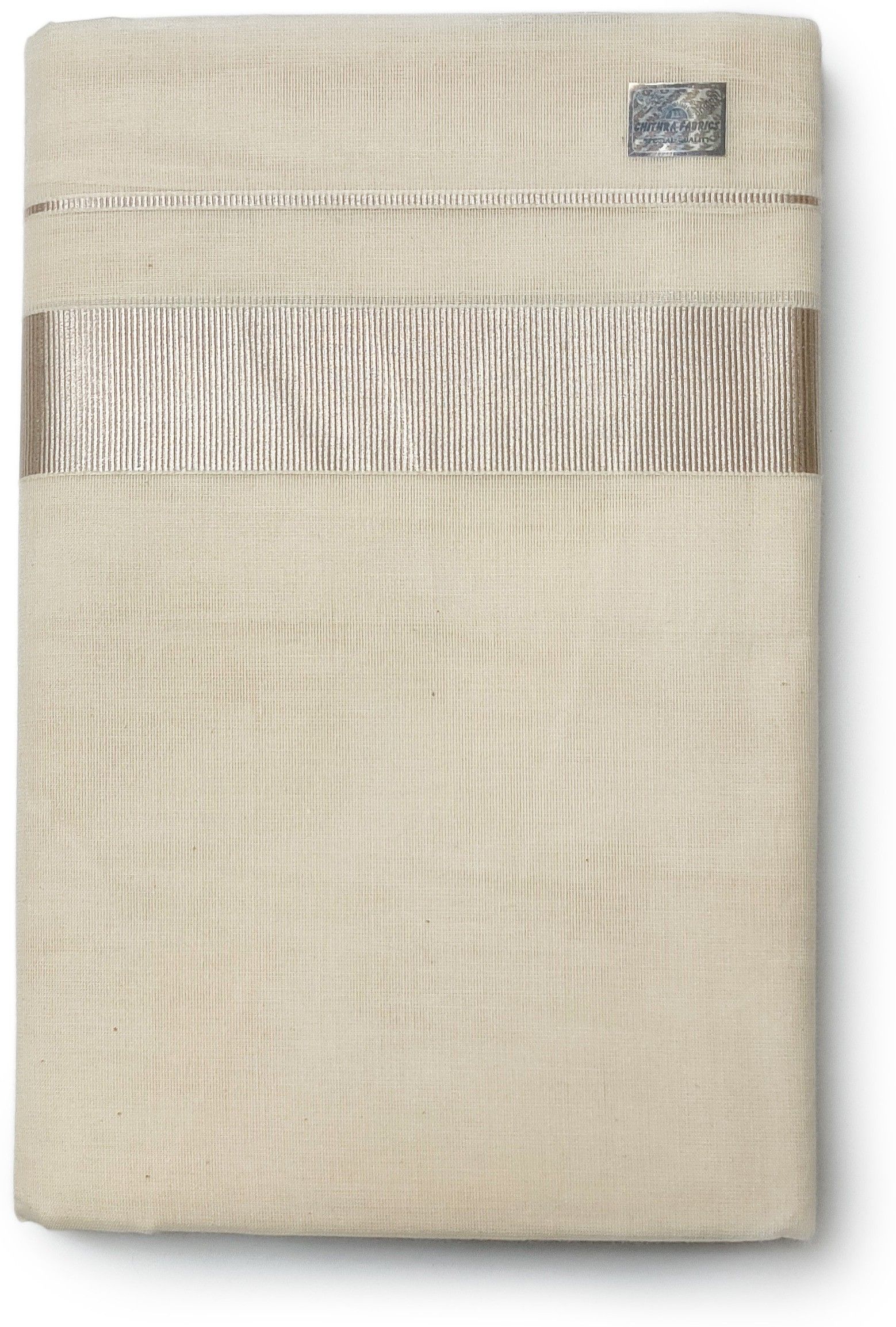 Chithra Fabrics 4.00m Kerala Traditional Mundu | 1½'Inch Silver Kasavu Border Solid Men Dhoti-picture-18
