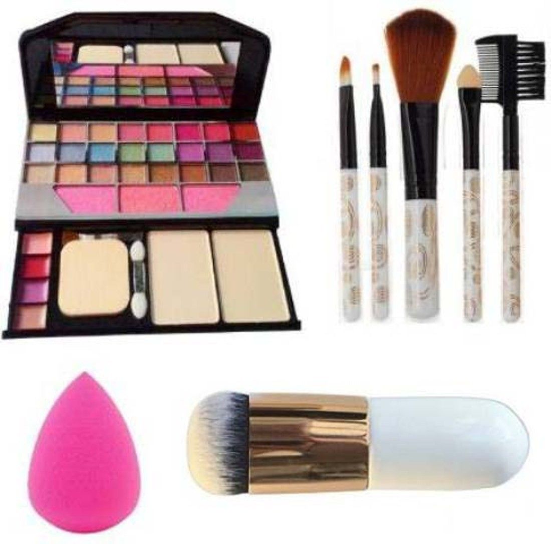 tya 6155 Makeup kit + 5 pcs Makeup Brush + 1 pc Blender Puff Combo + foundation brush-picture-14