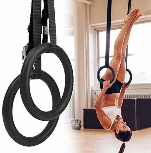 Gymnastic Rings with Heavy Duty Adjustable Straps for Gym, Home, Cross fit Pilates Ring