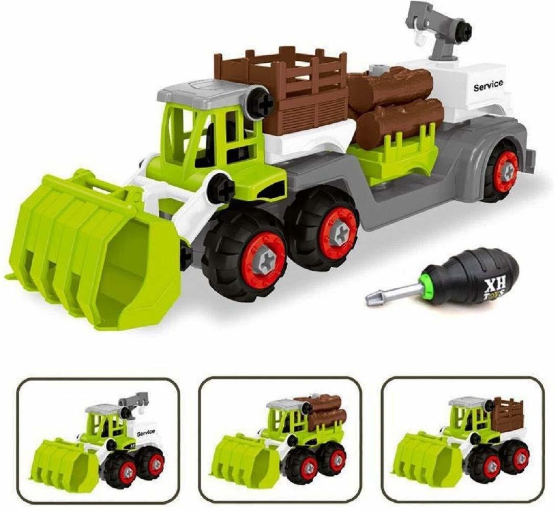 Vehicle Assembly 3 in 1 Farmer Tracker with Screwdriver for Child Vehicles Set Farm Boys Girls DIY Farm Truck (1 PCS 3 in 1 Farmer Tracker)