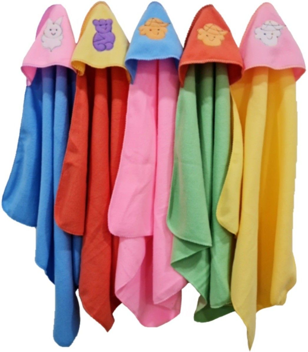 Solid, Embroidered Single Hooded Baby Blanket forAC Room