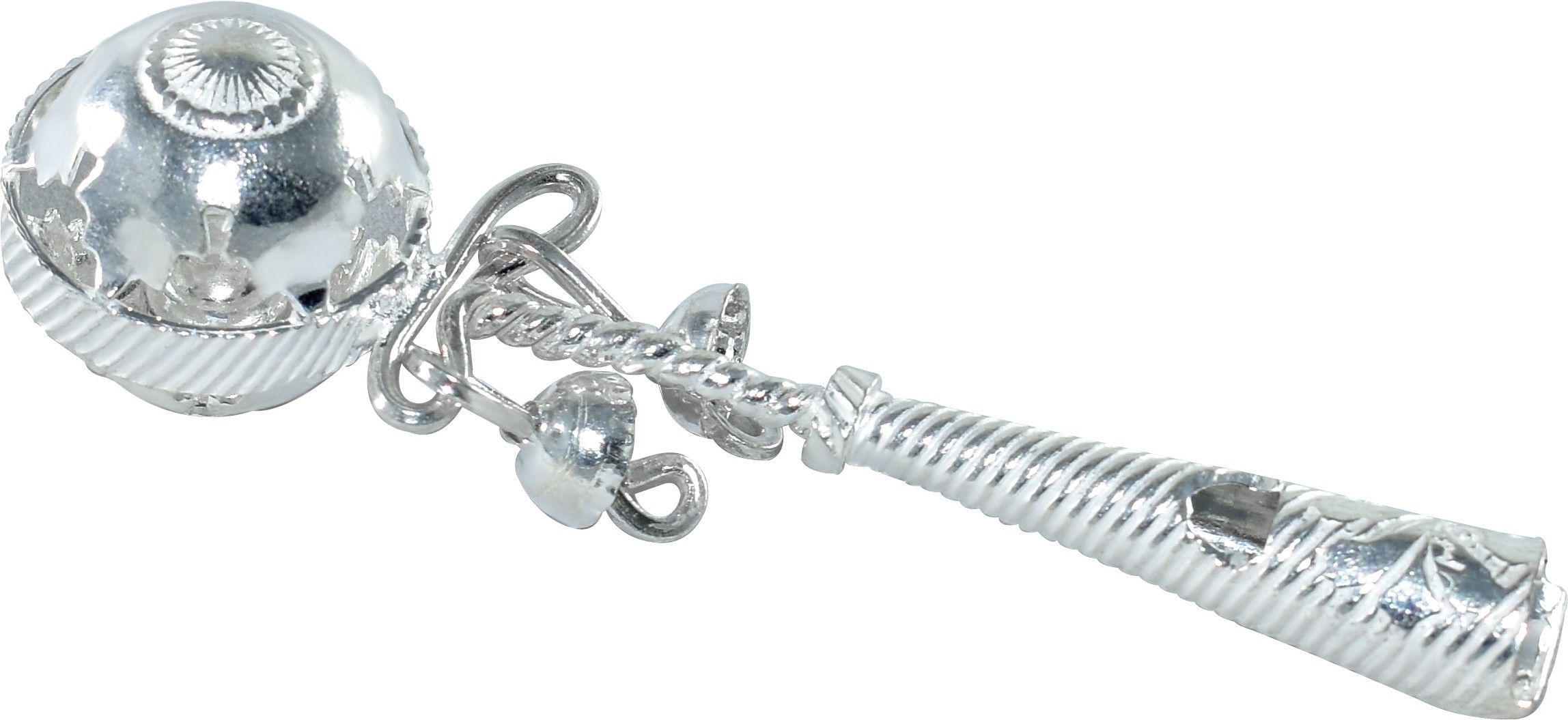 kmj pure silver jhunjhuna with whistle Rattle-picture-1