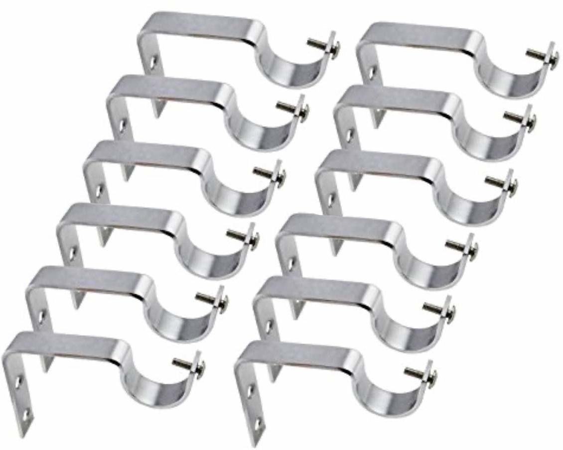 Silver Curtain Hooks, Curtain Knobs, Curtain Rods, Rod Rail Bracket Metal-image-30