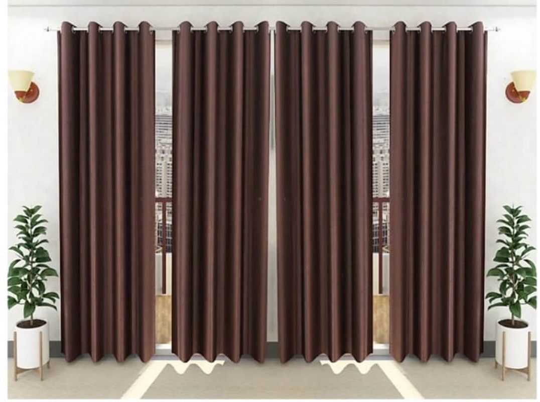 achintya 214 cm (7 ft) Door Polyester Semi Transparent Curtain (Pack Of 4)-picture-0