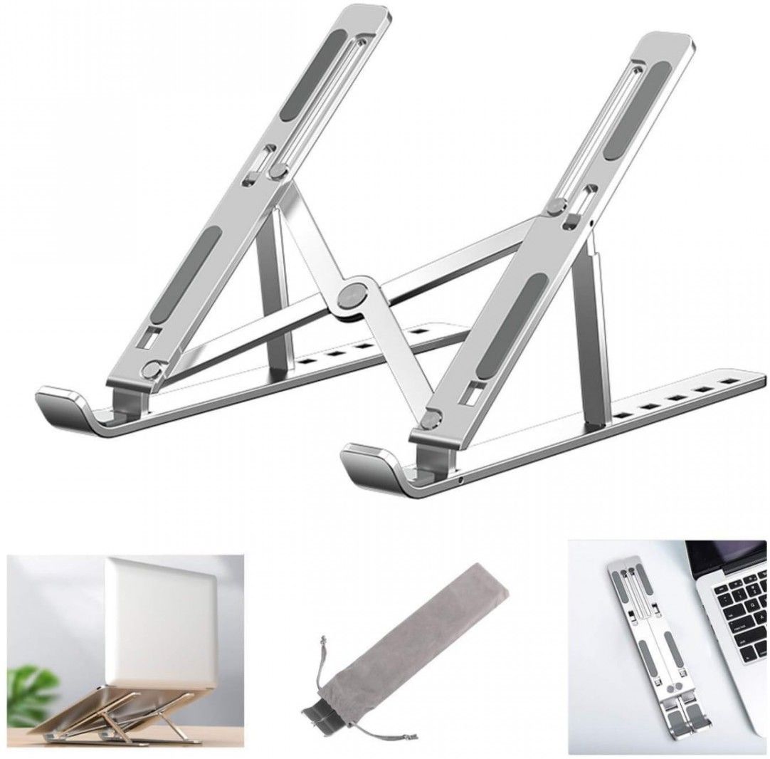 ingostores By Blackbird Alloy Adjustable, Portable, Multipurpose ISB_IS59. Aluminium Desk Stand Laptop Stand with Adjustable Height Compatible with Universal Laptops-image-6