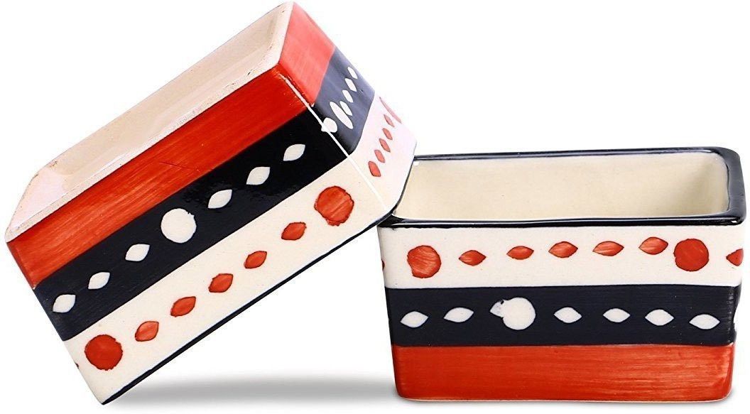 Ceramic Sauce Bowl Handmade Orange Oodles-image-2