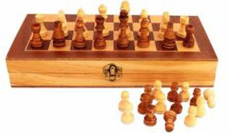 spocco 11X11 Inches Folding Hand Carved Wood / Wooden Chess Board Set with Wooden Pieces 4 cm Chess Board-picture-24