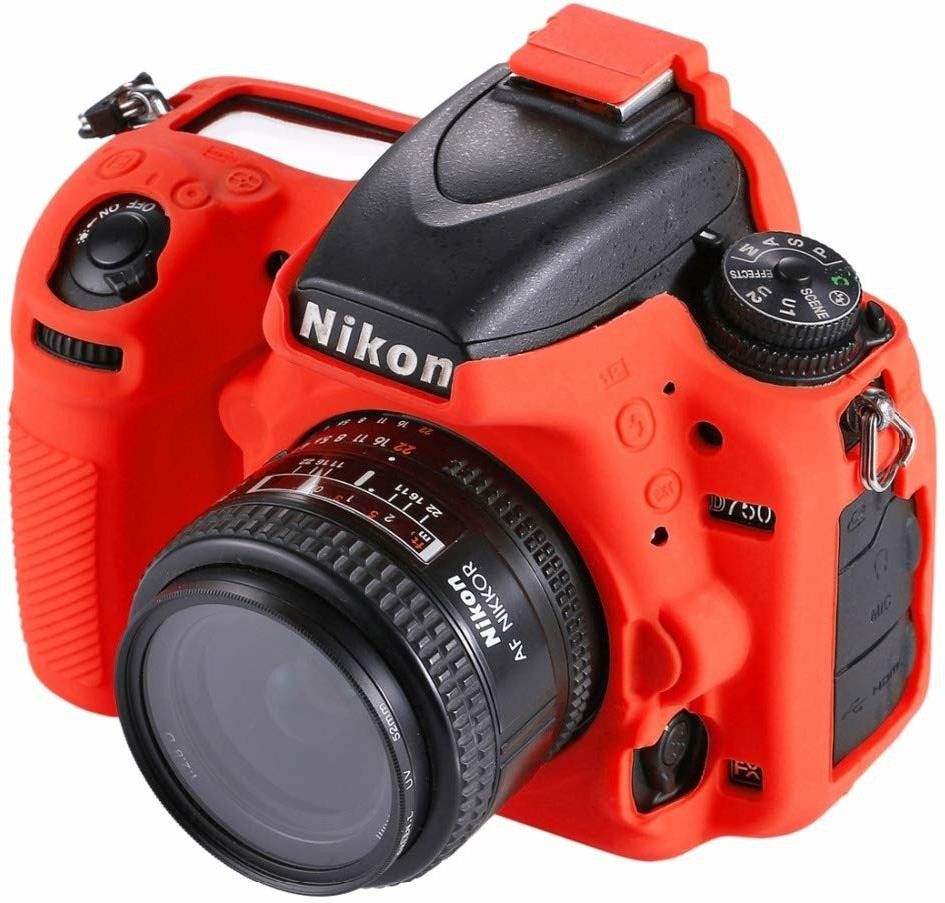 DEALPICK AMZY Silicon Cover for Nikon D750 Camera Case, Professional Silicone Rubber Camera Case Cover Detachable Protective for Nikon D750 - Red Camera Housing-image-35
