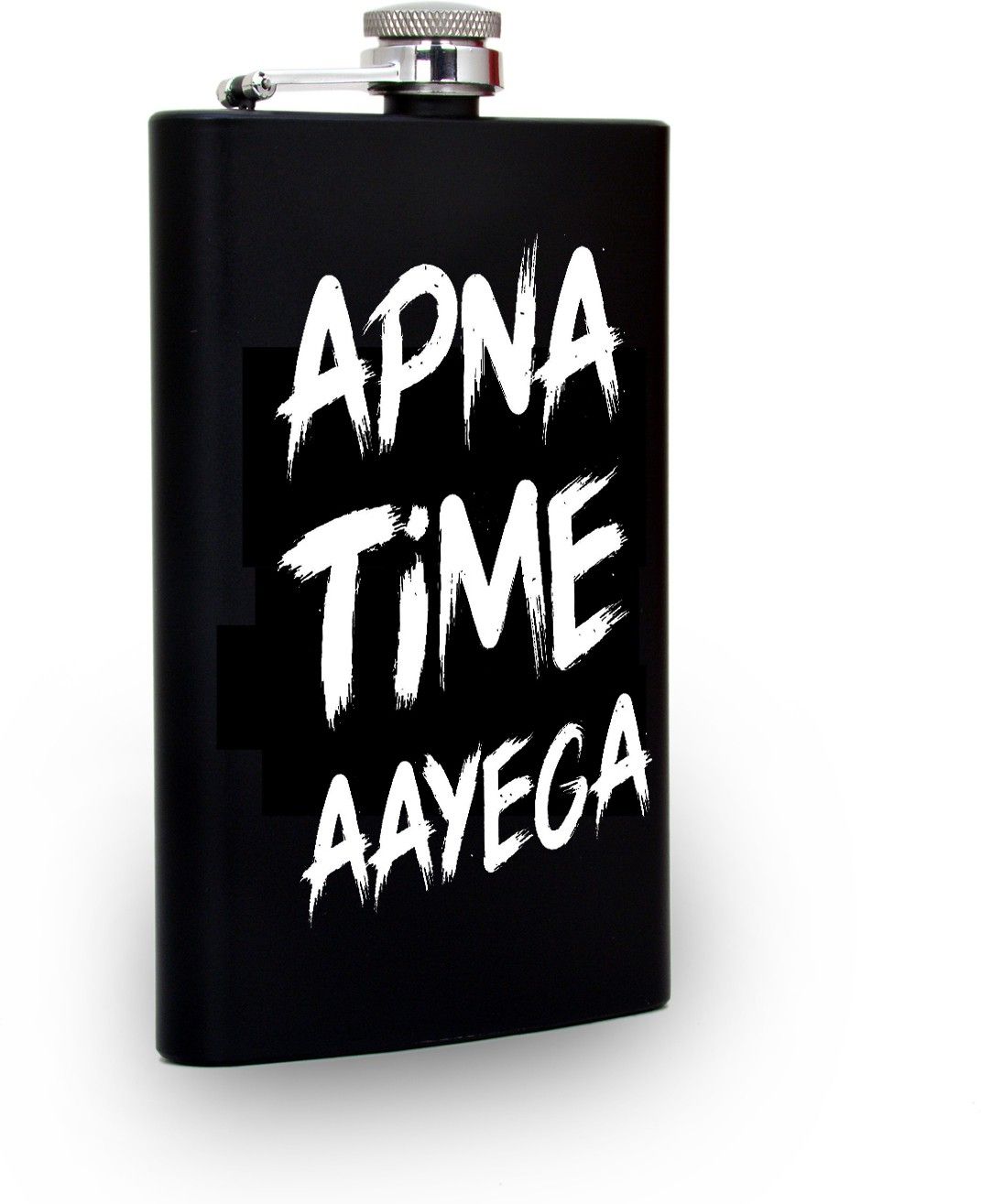 APNA TIME AYEGA ENGRAVED STAINLESS STEEL POCKET LIQUOR FLASK STAINLESS STEEL Hip Flask-image-7