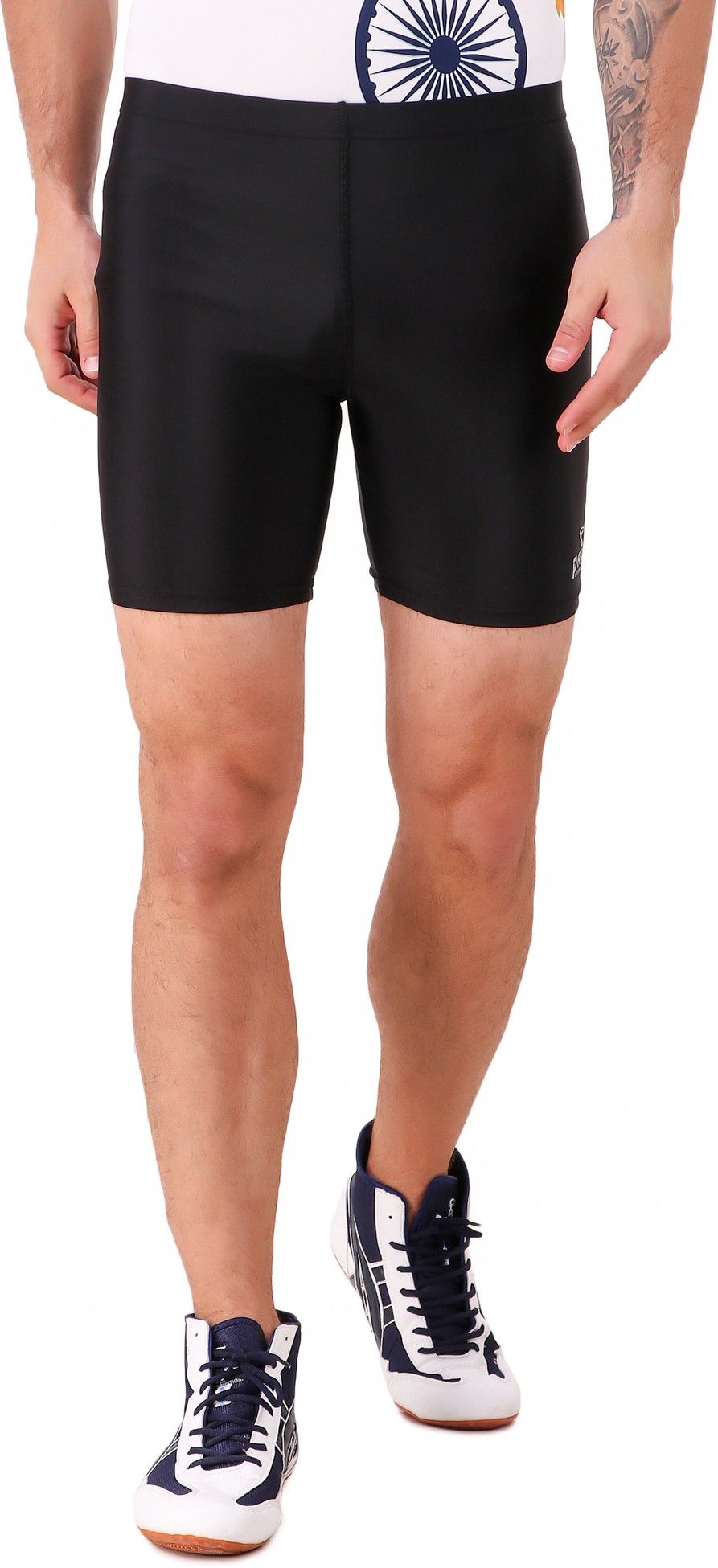 pace international Swimming Costume, Cycling Shorts Gyming, Running Solid Men Swim Bottom Black Swimsuit-picture-13