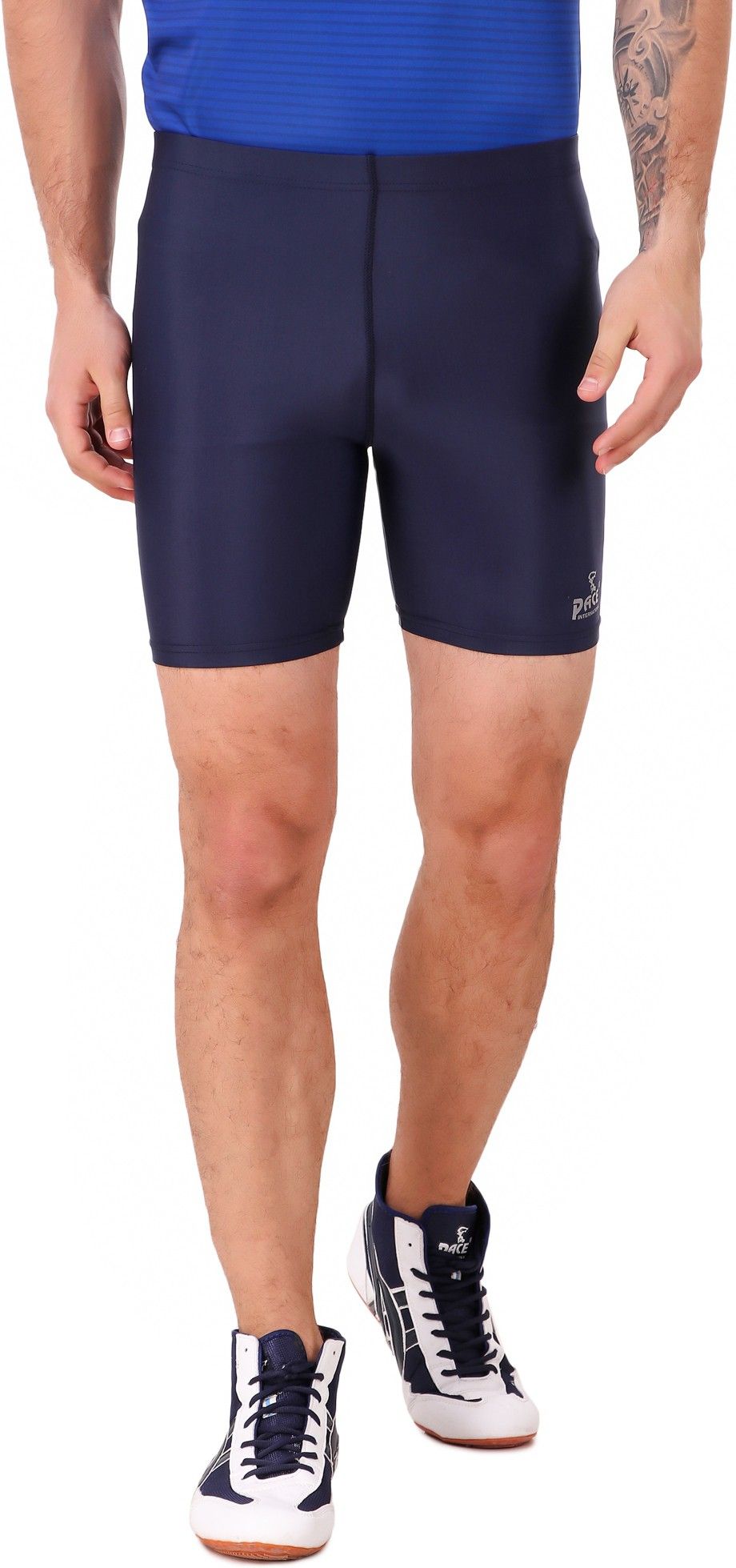 pace international Swimming Costume, Cycling Shorts Gyming, Running Solid Men Swim Bottom Dark Blue Swimsuit-picture-15
