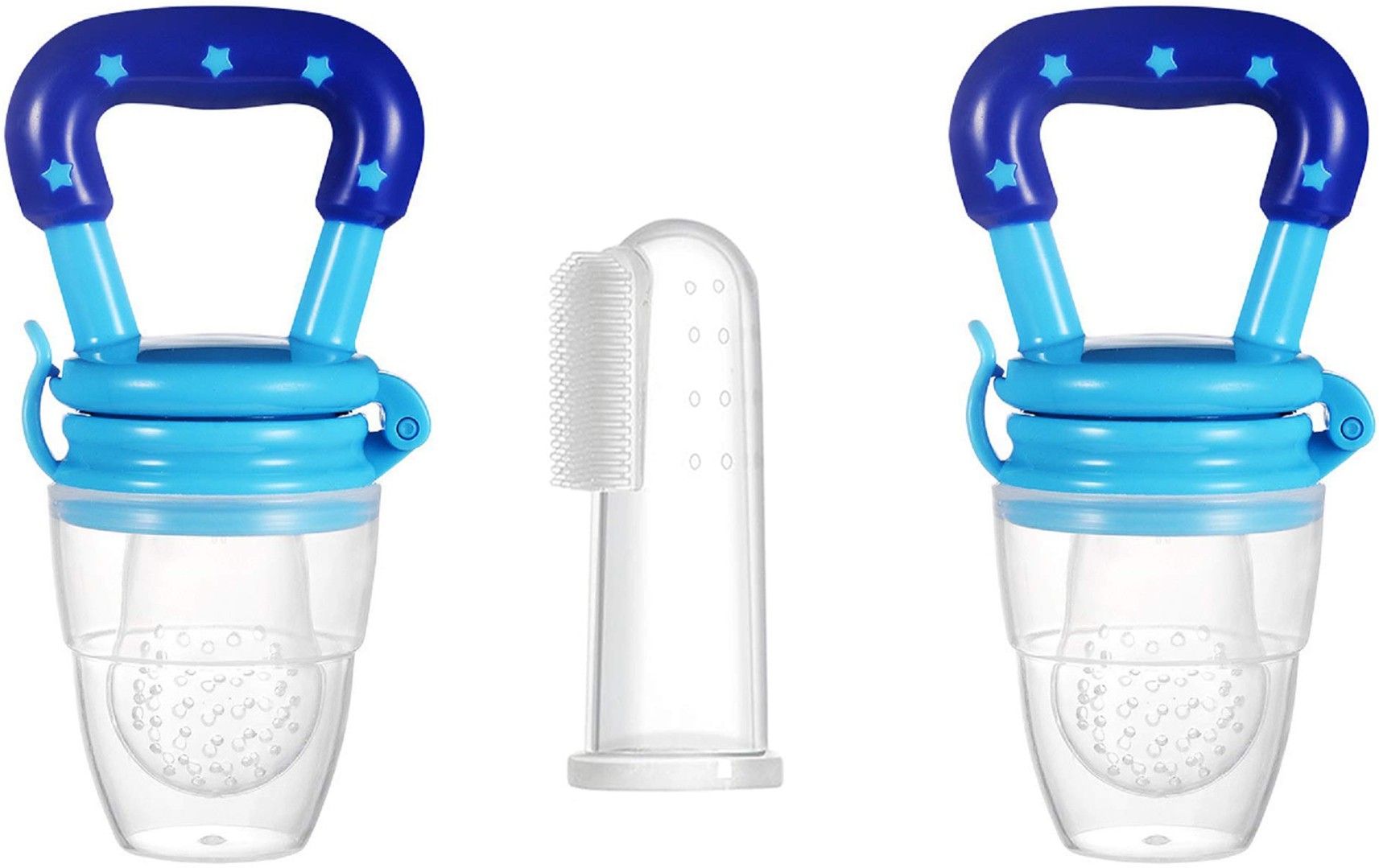 wishland Combo Pack of Fruit Feeder Pacifier & Baby Finger Brush with Tongue Cleaner||Silicone Fruit Nibbler|| Feeder-picture-10