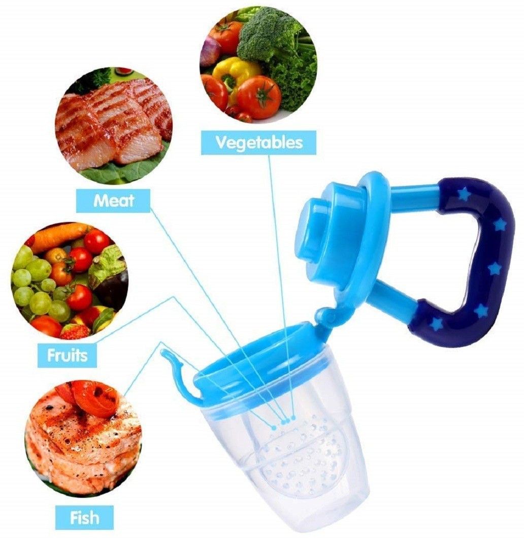 Toddler's and Kid's Baby's Pacifier Fresh Food Feeder, Infant Fruit Teething Toy, Silicone Pouches Combo Teether and Feeder-image-12