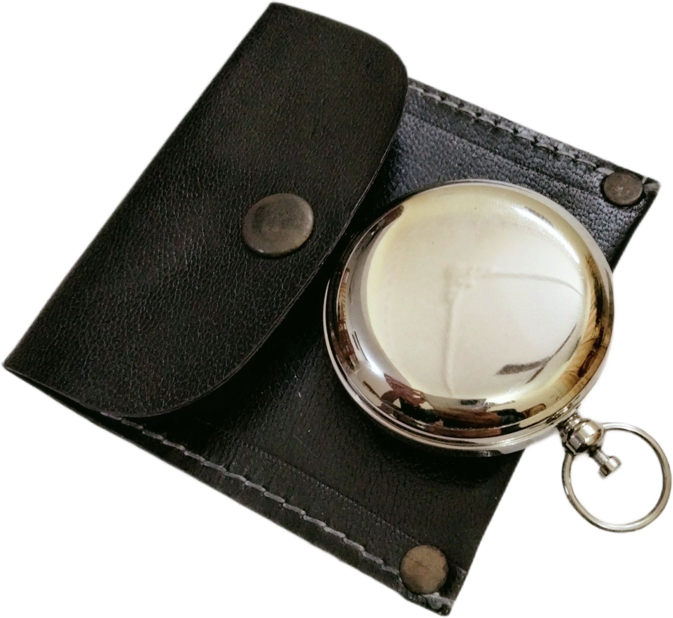 Brass Compass Push Button Nickle With Leather Case Collectible Gift Compass-image-44