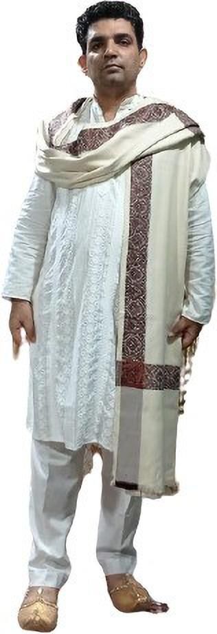 KASHMIR HANDLOOM Cashmere Self Design Men Shawl-picture-10