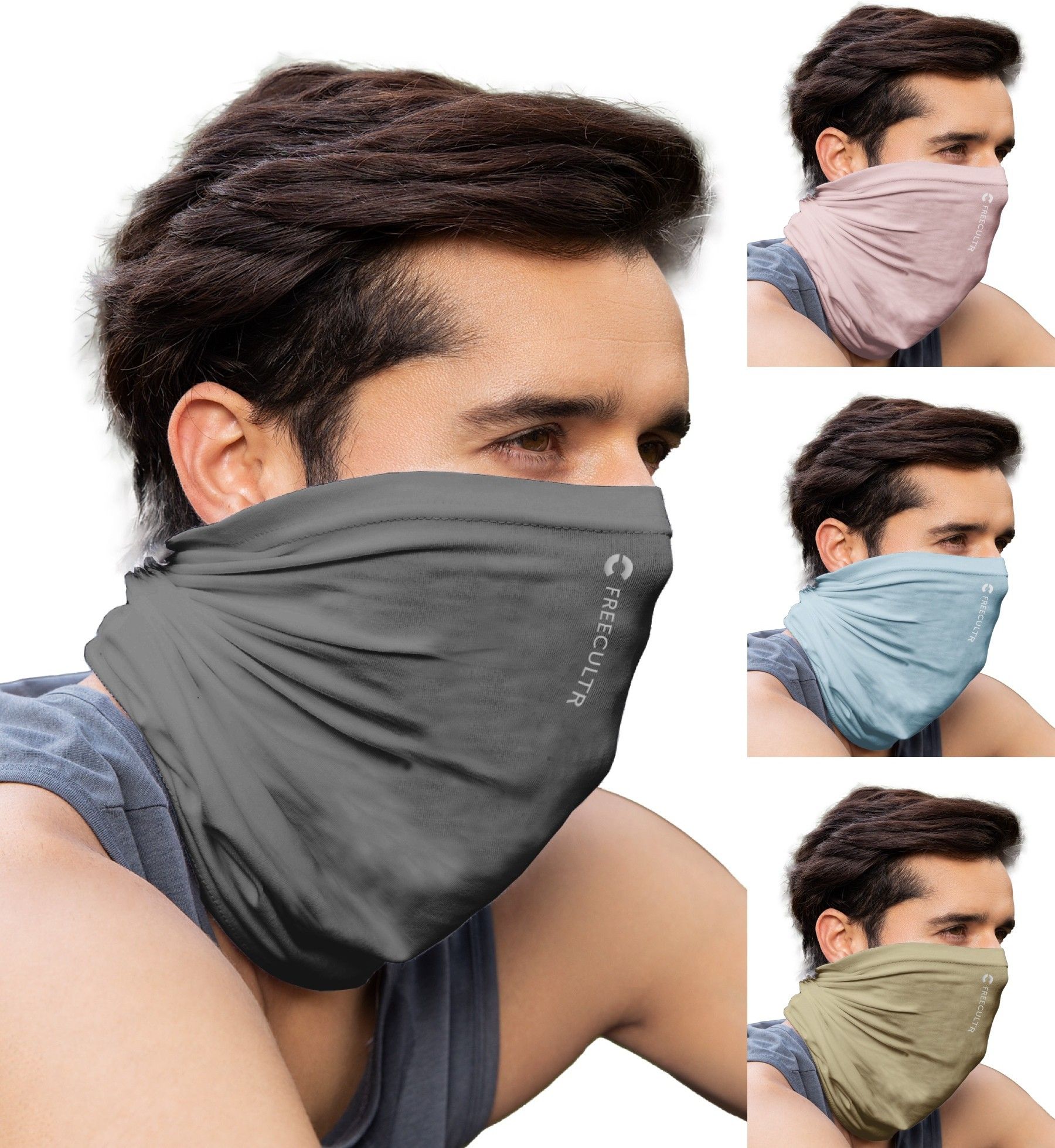 freecultr Unisex Anti Microbial Super Soft & Comfort Fit, Breathable Multipurpose Headband, Face Mask for Dust Protection Men Solid Bandana-picture-30