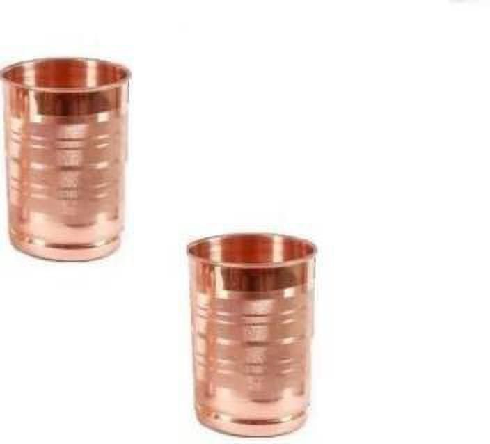 (Pack of 2) PLAIN COPPER GLASS- Glass Set (350 ml, Copper) pack of 2 Glass Set Water/Juice Glass
