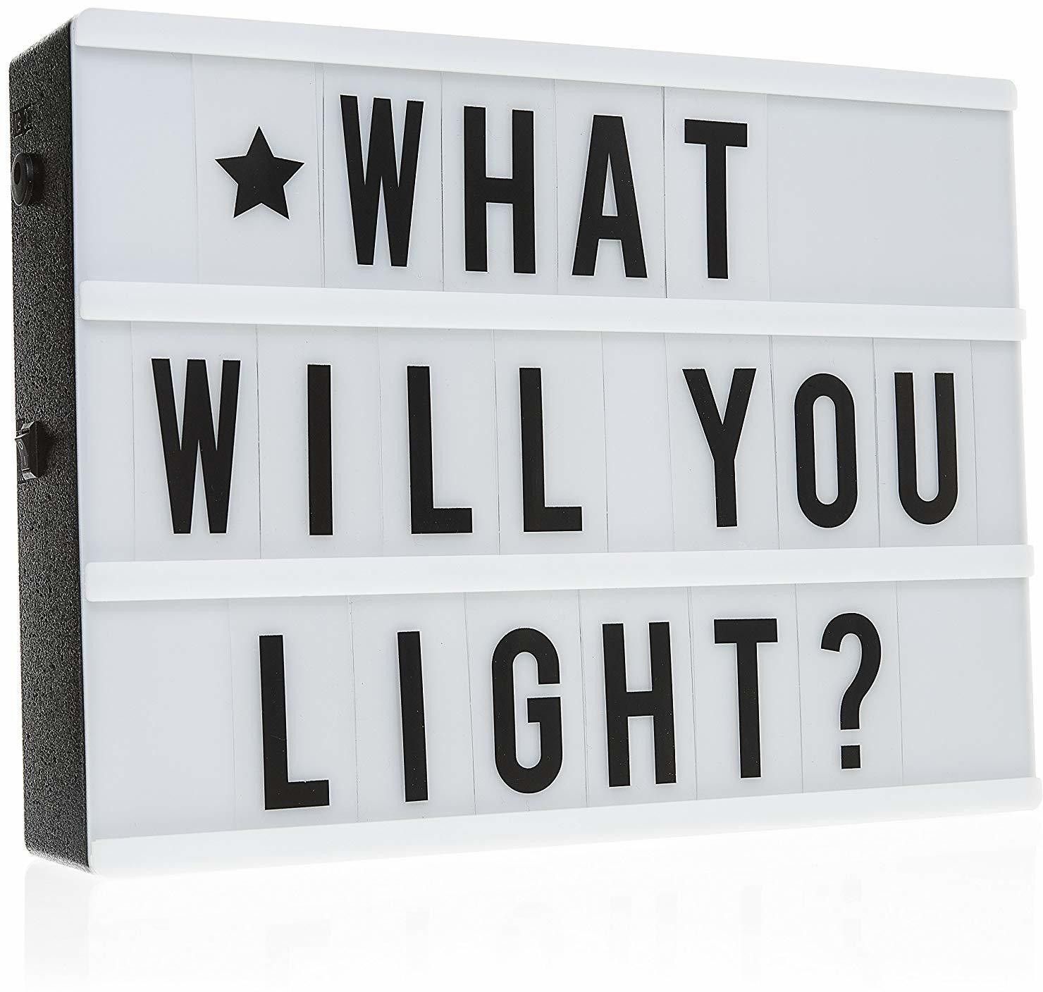 iktu Cinema Light Box with 96 Letters and Symbols DIY Cinematic LED Light Box, Free Combination (A5 Size, 96pcs Signs) Table Lamp-picture-23