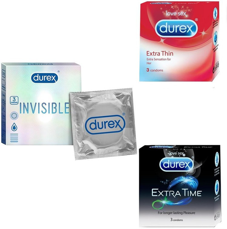 durex 9 pcs Invisible Extrathin Extratime Condom image 1