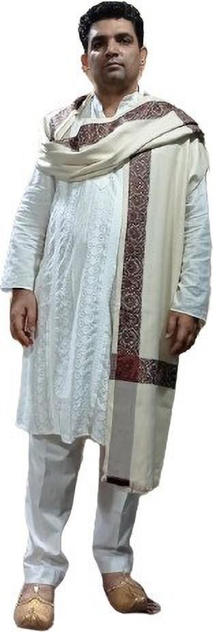 KASHMIR HANDLOOM Cashmere Self Design Men Shawl-picture-11