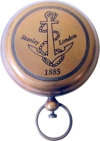 2 inch Brown Antique Push Button Brass Magnetic Compass Compass